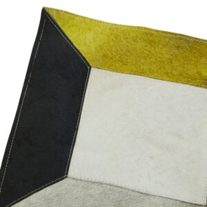 Bosie Safira Small Abstract Hair on Leather Patchwork Rug