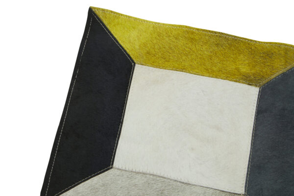 Bosie Safira Small Abstract Hair on Leather Patchwork Rug