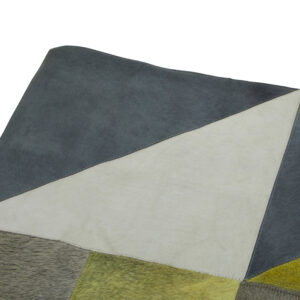 Bosie Safira Large Abstract Hair on Leather Patchwork Rug