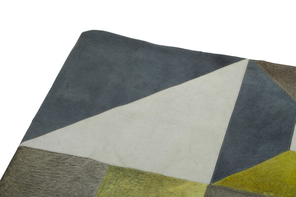 Bosie Safira Large Abstract Hair on Leather Patchwork Rug