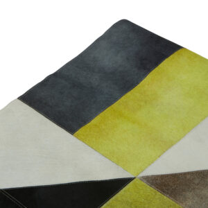 Bosie Safira Large Abstract Hair on Leather Patchwork Rug