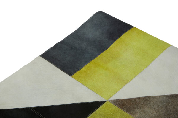 Bosie Safira Large Abstract Hair on Leather Patchwork Rug