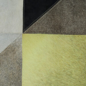 Bosie Safira Large Abstract Hair on Leather Patchwork Rug