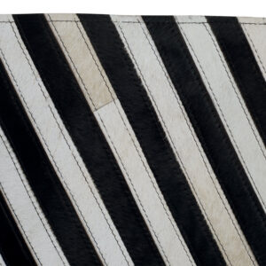 Bosie Safira Small Black And White Hair on Leather Rug