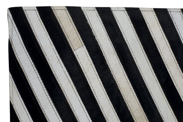 Bosie Safira Small Black And White Hair on Leather Rug