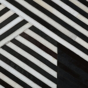 Bosie Safira Small Black And White Hair on Leather Rug