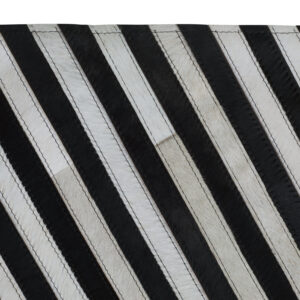Bosie Safira Large Black And White Hair on Leather Rug