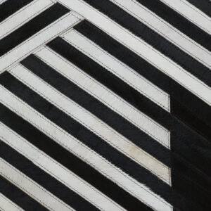 Bosie Safira Large Black And White Hair on Leather Rug