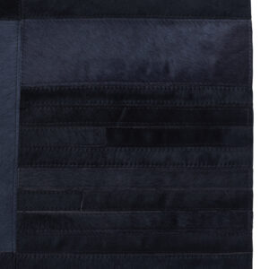 Bosie Safira Small Black And Grey Deco Hair on Leather Rug