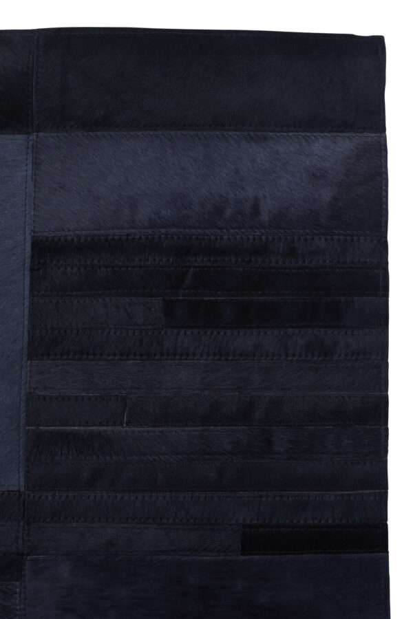 Bosie Safira Small Black And Grey Deco Hair on Leather Rug