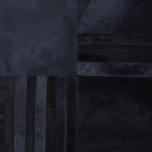 Bosie Safira Small Black And Grey Deco Hair on Leather Rug