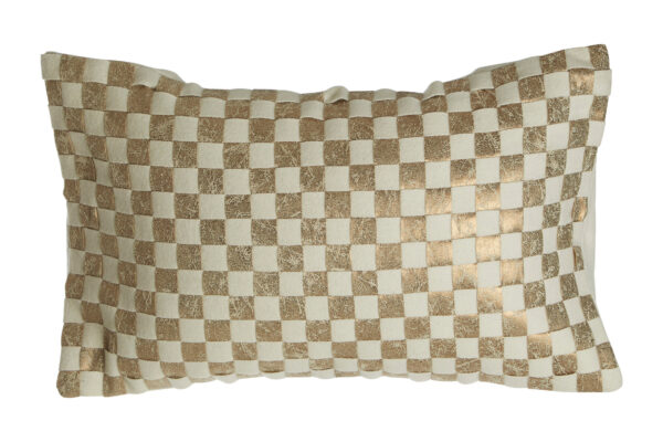 Bosie Kensington Townhouse Cream And Gold Check Cushion