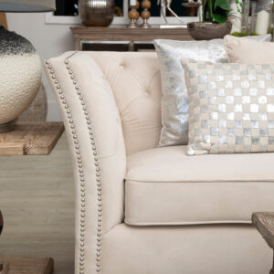 Bosie Kensington Townhouse Rectangular Ivory And Silver Check Cushion