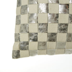 Bosie Kensington Townhouse Rectangular Ivory And Silver Check Cushion