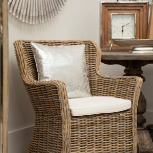 Bosie Kensington Townhouse Crush Leather Effect Silver Cushion