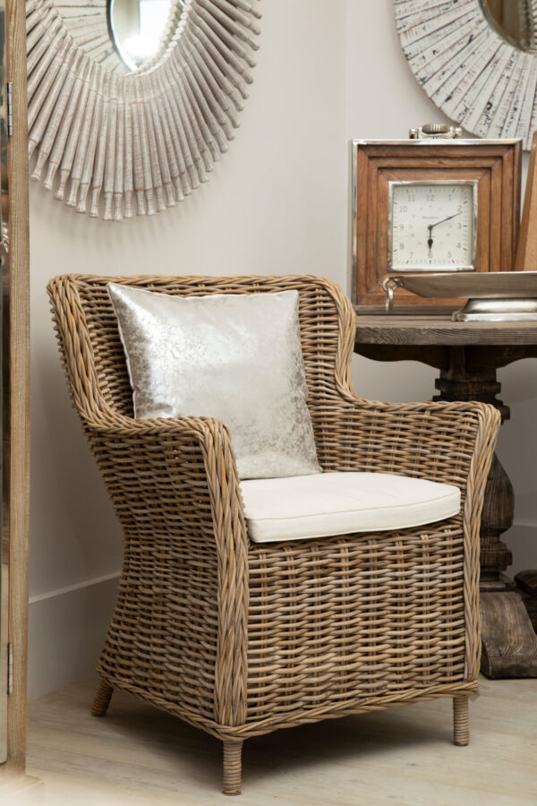 Bosie Kensington Townhouse Crush Leather Effect Silver Cushion