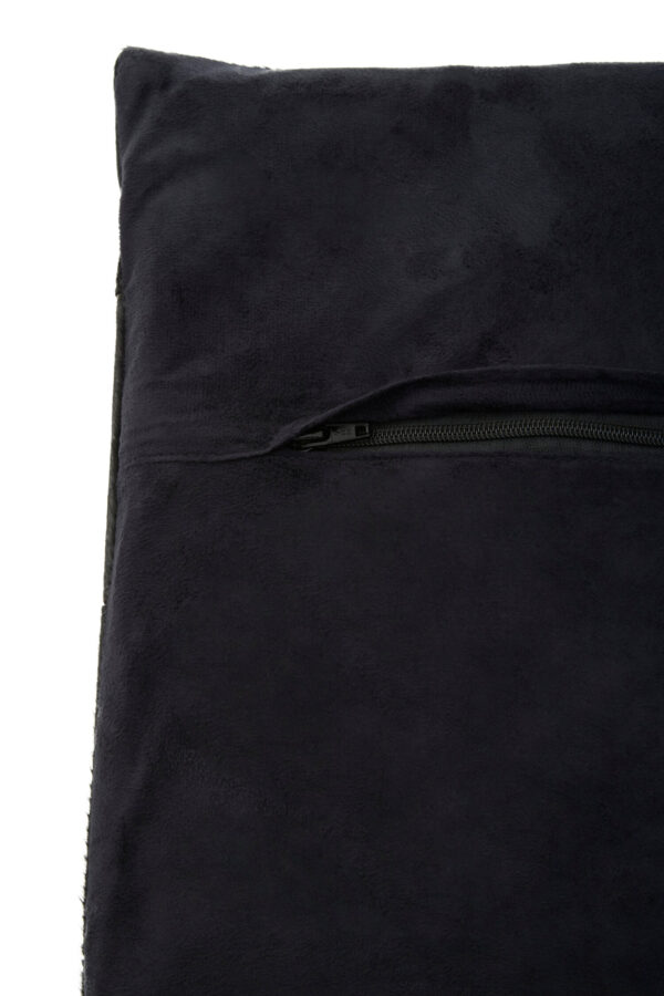 Bosie Safira Black Hair on Leather Patchwork Cushion