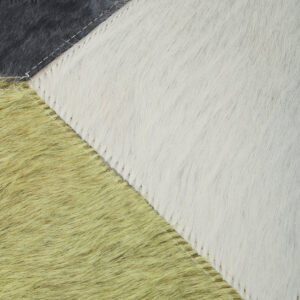 Bosie Safira Geometric Hair on Leather Patchwork Cushion