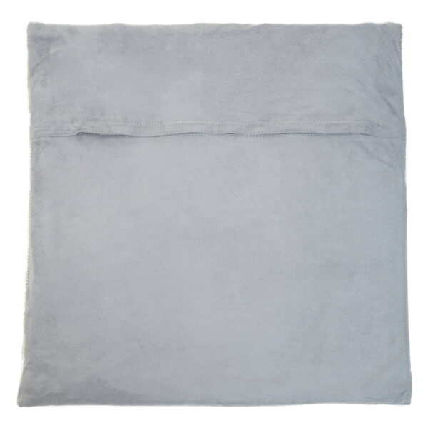 Bosie Safira Grey Hair on Leather Patchwork Cushion