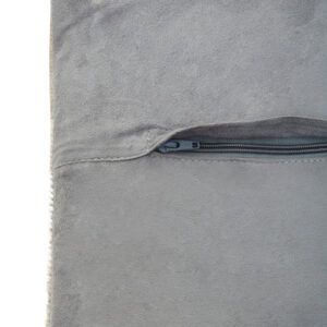 Bosie Safira Grey Hair on Leather Patchwork Cushion