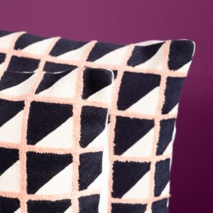 Bosie Ozella Grid Design Embroidered Cushion