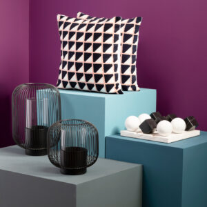 Bosie Ozella Grid Design Embroidered Cushion