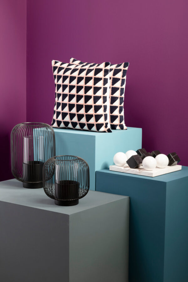 Bosie Ozella Grid Design Embroidered Cushion
