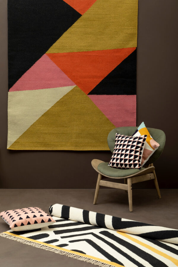Bosie Ozella Grid Design Embroidered Cushion