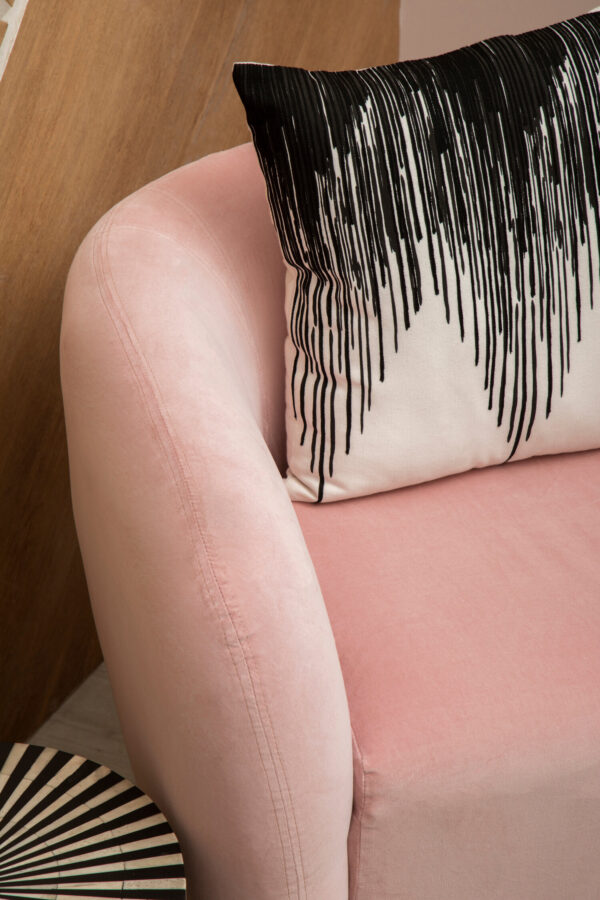 Bosie Ozella Black and White Embroidered Cushion