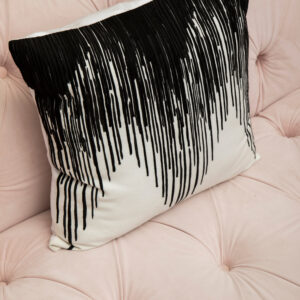 Bosie Ozella Black and White Embroidered Cushion