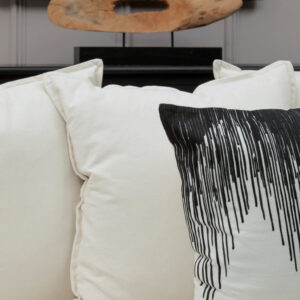 Bosie Ozella Black and White Embroidered Cushion