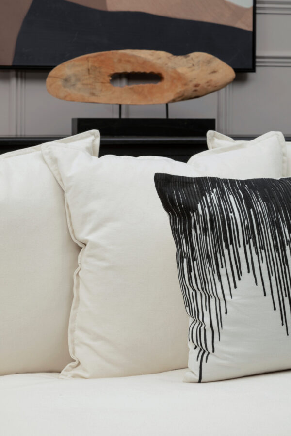 Bosie Ozella Black and White Embroidered Cushion