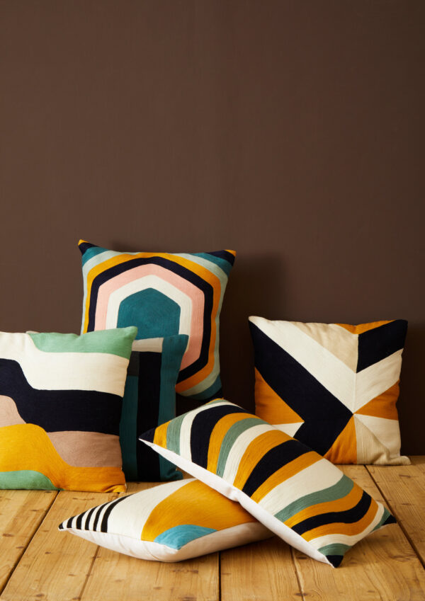 Bosie Ozella Hexagonal Design Embroidered Cushion