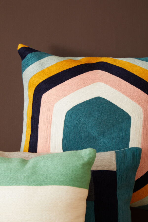 Bosie Ozella Hexagonal Design Embroidered Cushion