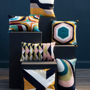 Bosie Ozella Wavy Stripes Embroidered Cushion