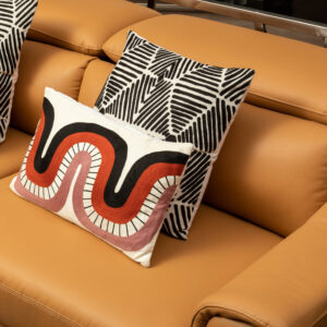 Bosie Ozella Black And White Square Embroidered Cushion