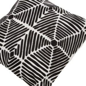 Bosie Ozella Black And White Square Embroidered Cushion