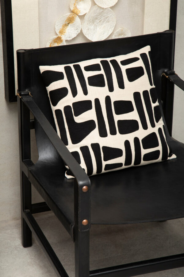 Bosie Ozella Natural And Black Square Cushion