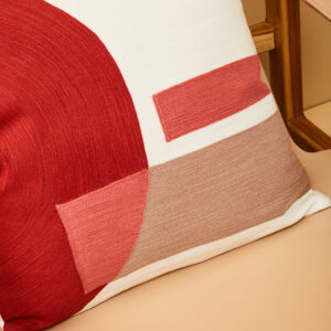 Bosie Ozella Red And White Tonal Cushion