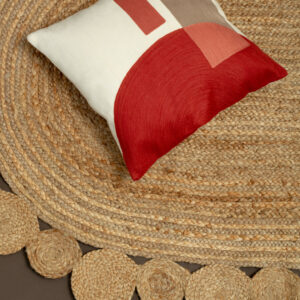 Bosie Ozella Red And White Tonal Cushion