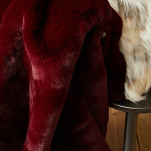 Bosie Lamina Red Wine Faux Fur Throw