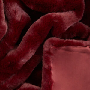 Bosie Lamina Red Wine Faux Fur Throw