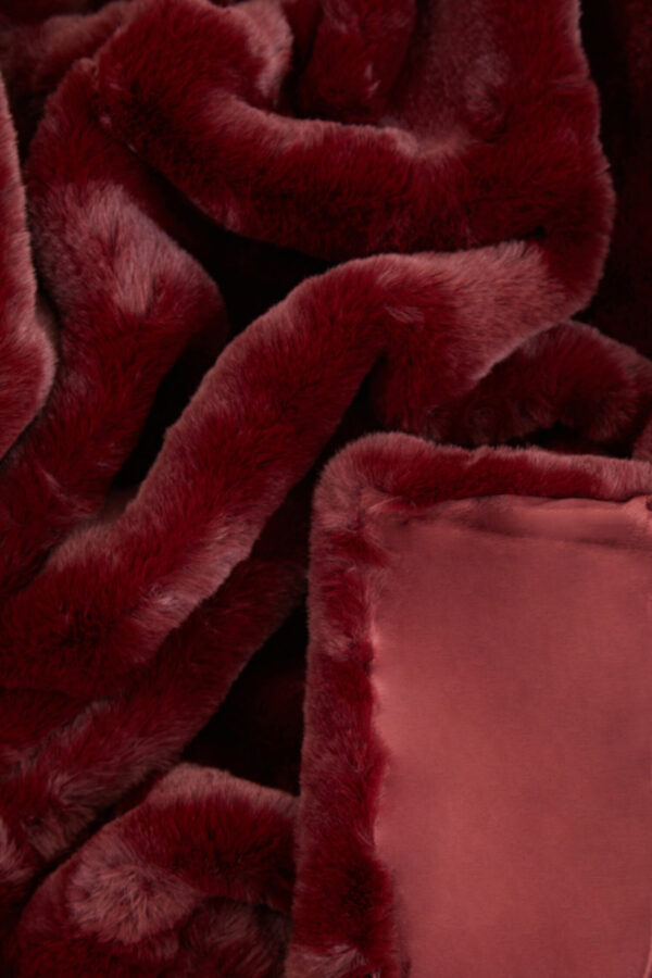 Bosie Lamina Red Wine Faux Fur Throw