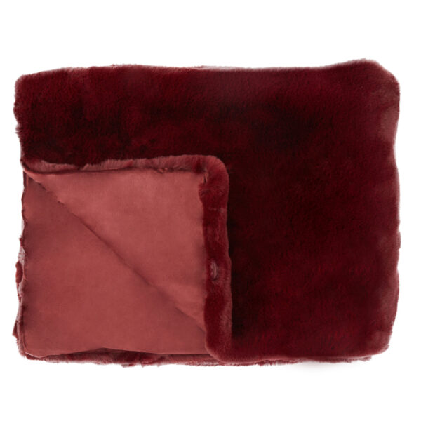 Bosie Lamina Red Wine Faux Fur Throw
