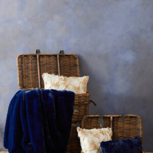 Bosie Lamina Navy Blue Faux Fur Throw