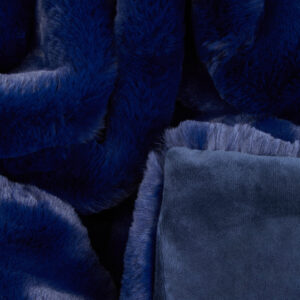 Bosie Lamina Navy Blue Faux Fur Throw