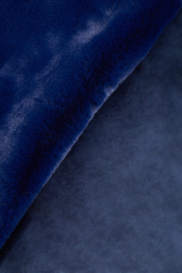 Bosie Lamina Navy Blue Faux Fur Throw