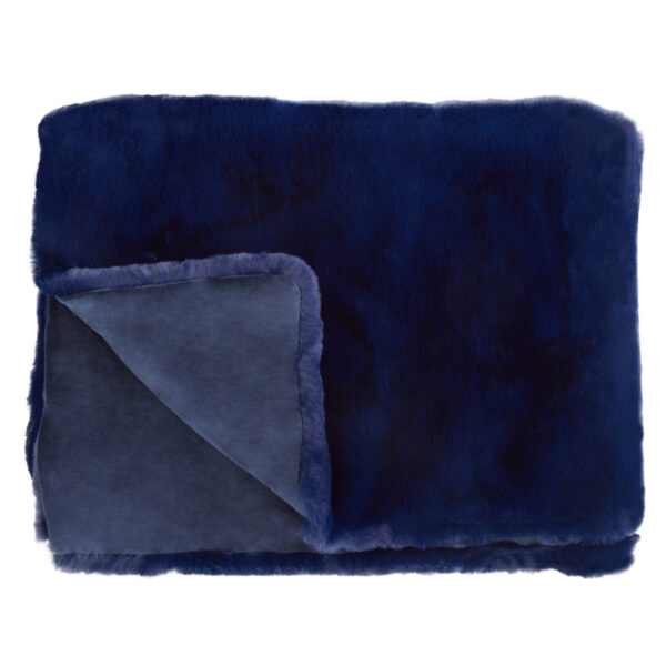 Bosie Lamina Navy Blue Faux Fur Throw