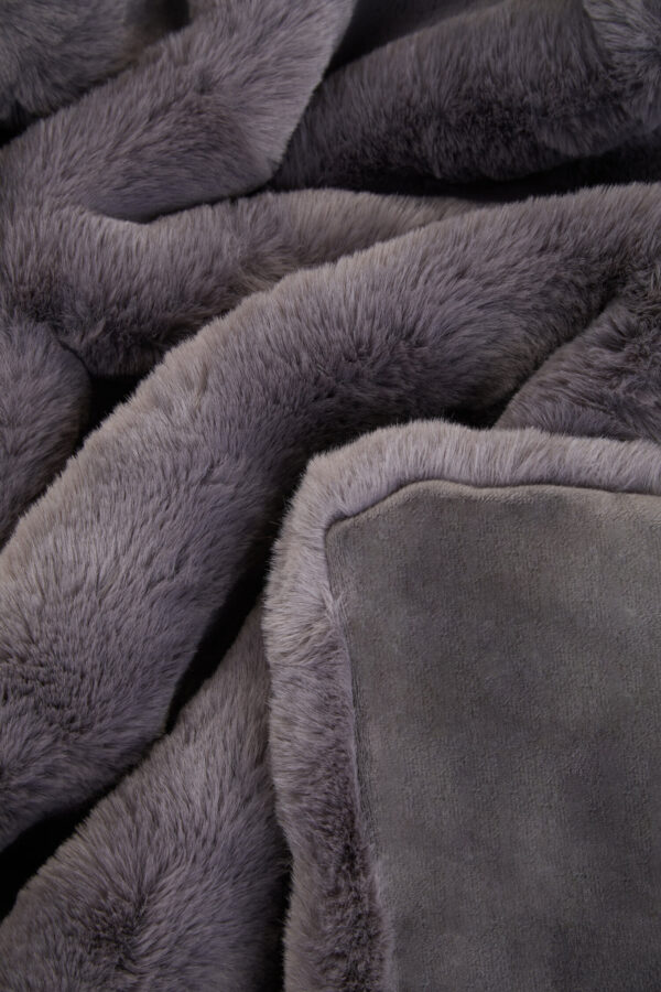 Bosie Lamina Grey Faux Fur Throw