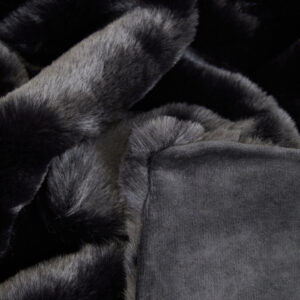 Bosie Lamina Black Faux Fur Throw